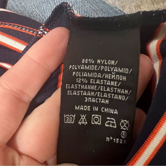 RLX Ralph Lauren Polo Shirt Mens Large Blue Orange Striped Golf Performance - Picture 6 of 9